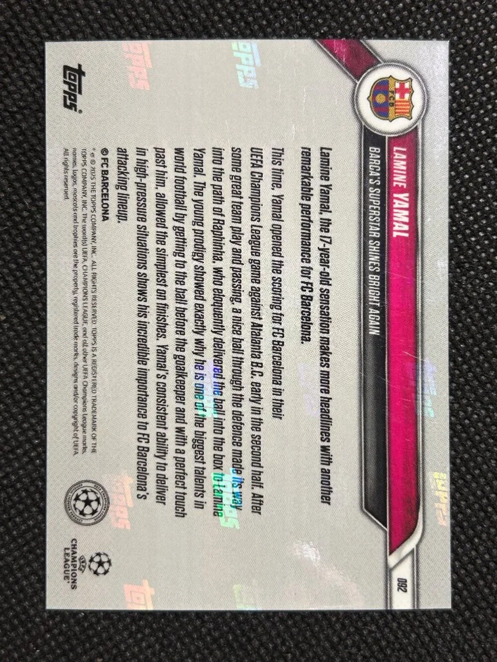 LAMINE YAMAL RC ROOKIE 2025 Topps Now #92 - FIFA SPAIN - BARCELONA FC SPAIN - Picture 2 of 2